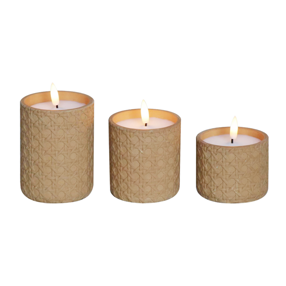 Светодиодная реалистичная батарея пламени Cement 3D FICK CANDLE